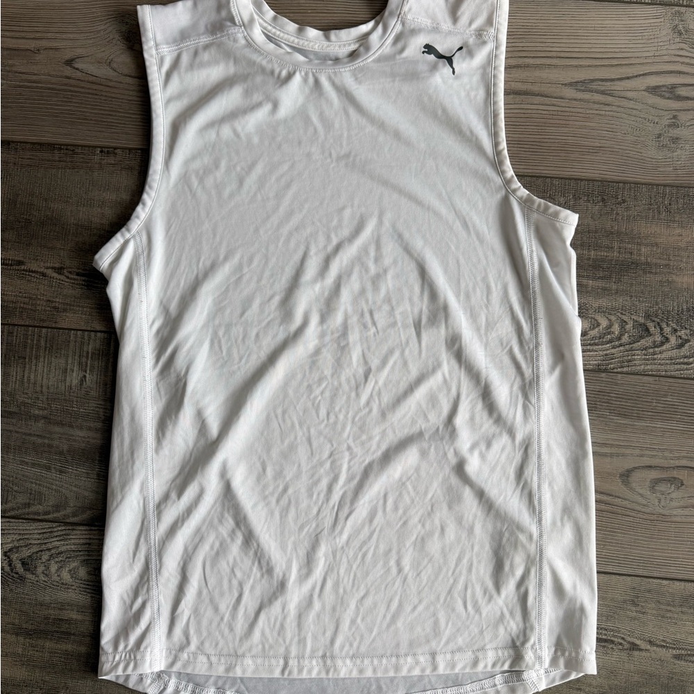 White Sleeveless Puma Top